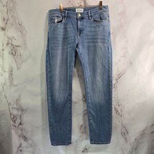 Frame Jeans Womens 28 Le Garcon Denim Mid Rise Light Wash Overturn Skinny Boy